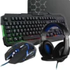 Pack Gamer 4 en 1 | The G-Lab | Souris Filaire | Clavier Filaire | Casque Filaire | Tapis de Souris